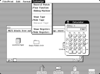 Et slik brukergrensessnitt var ikke hverdagskost i 1983. Bilde: Apple