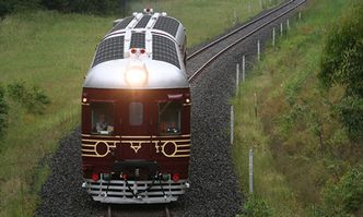 Toget ble satt i drift 16. desember, og har fem daglige avganger. Toget bruker ti minutter fra første til siste stasjon. Foto:  Byron Bay Railroad Company
