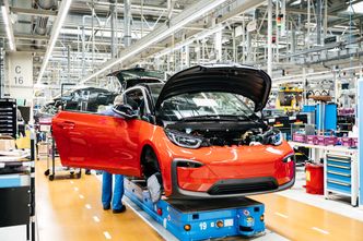 BMW i3 på produksjonslinjen i Tyskland. Foto:  Tom Werner/BMW