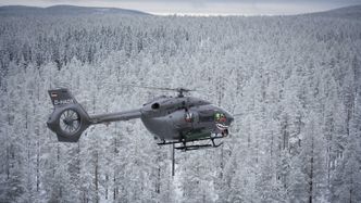 H145M var i slutten av desember på skytefeltet i Älvdalen i Sverige for å gjennomføre en av de siste testene av våpensystemet HForce. Foto:  Airbus Helicopters