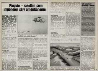 I starten av 1985 var Pingvin Mk 2 mod 7 for helikoptre i ferd med å bli ferdig, og Mk 3 for F-16 var i evalueringsfasen. Faksimile: Teknisk Ukebad 14. februar 1985