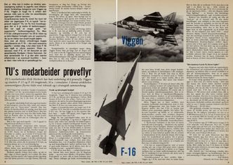 Våren 1975 kunne TU faktisk rapportere fra prøveturer i Viggen og amerikanske simulatorer. Foto:  12. juni 1975