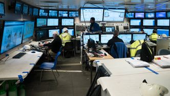 Deler av kontrollrommet om bord på Symphony. Bilde:  Eirik Helland Urke