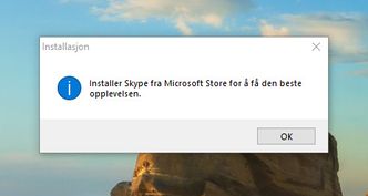 Dialogboks som vises når man forsøker å installere Skype for Windows versjon 8.1x i Windows 10. Skjermbilde: digi.no