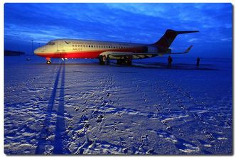 ARJ21 på vintertesting i 2014. Foto: Comac