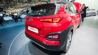 Hyundai Kona utstilt på bilmessen i Geneve. Foto: Marius Valle