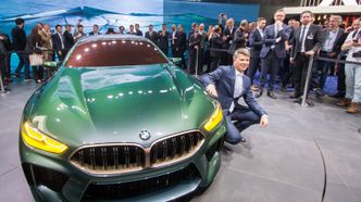 BMW-sjef Harald Krüger under lanseringen av konseptbilen BMW M8 Gran Coupé under bilmessen i Genève. Foto:  Marius Valle