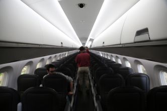 Passasjerkabinen på Widerøes E190-E2 har 114 seter. Bilde: Per Erlien Dalløkken