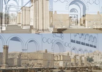 Ved hjelp av VR-teknologi lager professor ved NMBU, Ramzi Hassan, BIM-modeller av kulturminner i Palestina. Montasje:  Ramzi Hassan