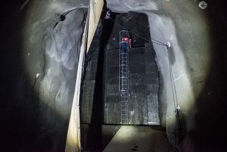 En stige fører opp til høydebassenget. Foto:  Mathias Klingenberg