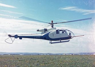 Jomfruferd med SA340 Gazelle i 1967. Her var både motor og rotorer hentet fra Alouette II. Foto:  Airbus