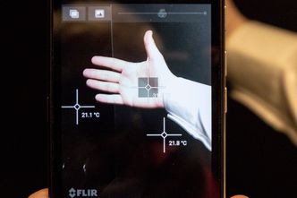 Måle temperatur uten termokart. Man trenger ikke å se termokartet for å måle temeraturen. Det holder å definere punter i bildet man vil måle eller følge med på . Foto:  Odd R. Valmot
