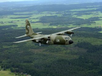 C-130H «Tor» mens det fløy oppdrag for FN i 1987. Det hadde sin siste flygning 8. juni 2007 og står nå utstilt på Gardermoen. Foto: Forsvaret