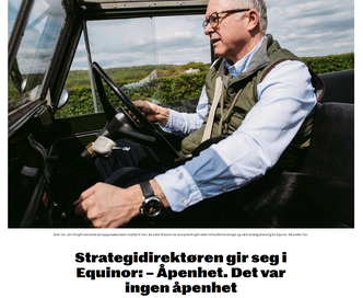 John Knight har jobbet som strategidirektør de siste sju årene og har ledet mange av Equinors utenlandsinvesteringer. Likevel fikk han gå til ny arbeidsgiver to uker etter at han hadde sluttet. Faksimile: DN.no