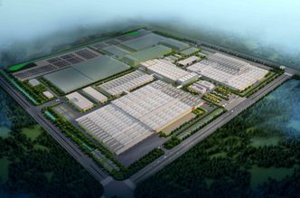 Imponerende fabikk: Byton skal bygge en fabrikk minst i Teslaklassen for å forsyne verden med de nye bilene. Foto: Byton