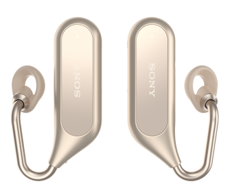 Xperia Ear Duo fås også i gull. Foto: Sony