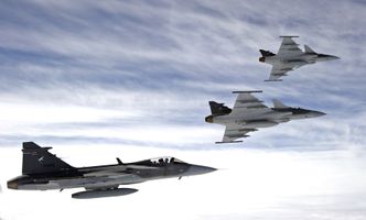 Tre thailandske Jas-39C Gripen. Foto:  Stefan Kalm