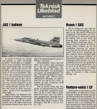 Teknisk Ukeblad 9. febriar 1989. Foto: Arkiv