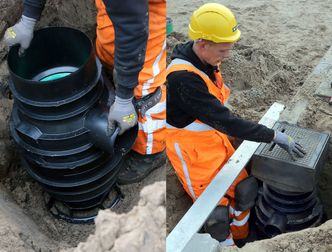 Veikummene installeres under bakken, og er førstelinjeforsvaret mot overvann. I kummen under risten filtreres sand, løv og avfall vekk fra vannet.