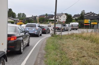 Denne flaskehalsen på rv. 23 i Lier er snart historie Foto:  Kjell Wold, Statens vegvesen