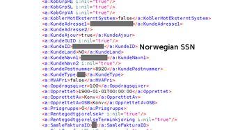 I alle fall hos noen av foretakene var fødselsnummeret til kundene blant opplysningene som var svært mangelfullt beskyttet. Skjermbilde: Roy Solberg og Hallvard Nygård