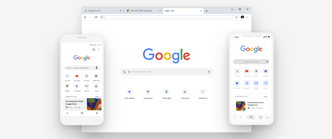 Chrome får også diverse designendringer i form av blant annet nye ikoner og avrundede kanter. Foto:  Google