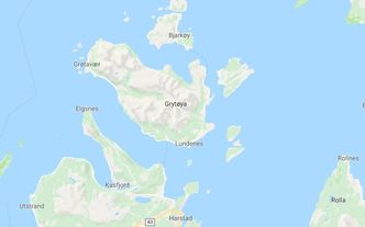 Bjarkøyforbindelsene ligger nord for Harstad. Illustrasjon: Google Maps