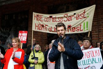 Røds leder Bjørnar Moxnes holdt appell. Foto:  Ole Berg-Rusten / NTB scanpix