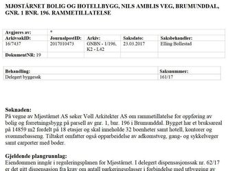 Et av de sentrale vedtakene i saken. Faksimile:  Ringsaker plan og bygg