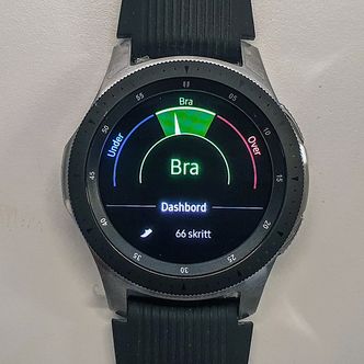 Dashbord: Galaxy Watch har en mengde rapportfunksjoner som forteller om fysisk aktivitet. Foto: Odd R. Valmot