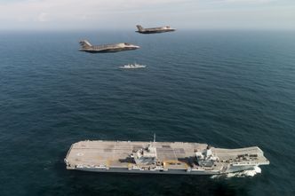 To britiske F-35B Lightning II landet for første gang på det nye hangarskipet HMS Queen Elizabeth i forrige uke. Foto: Dane Wiedmann