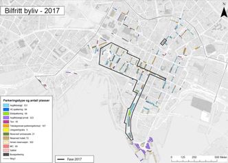 Kartet viser parkeringsplasser som er fjernet i Oslo. Illustrasjon: Bymiljøetaten