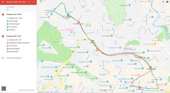 De røde og grønne linjene er busstraséer som ble satt inn istedet for tre trikkelinjer frem til mars i år. Illustrasjon: Ruter