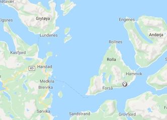 Arbeidet foregår på øya Rolla i Troms. Illustrasjon:  Google Maps