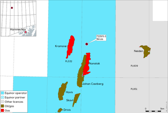 Equinor og partnerne i lisensen vil vurdere å knytte funnet opp mot Johan Castberg-utbyggingen. Illustrasjon:  Equinor