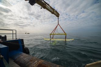 Foreløpig er kun én drage installert. Den skal demonstrere at teknologien fungerer, før produksjonen skaleres opp. Foto:  Minesto