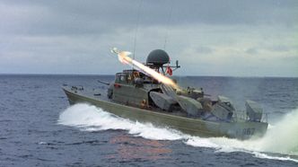 Pingvin-missil Mk I avfyres fra KNM «Skudd», en MTB i Storm-klassen, på slutten av 1970-tallet. Foto: Forsvaret