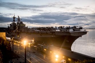 Skipet har kapasitet til å ha 12 V-22 Osprey-fly, som har en 12-meter tiltrotor på hver vinge. Foto:  NTB Scanpix