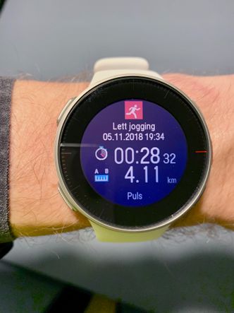 En av de mange informasjonsskjermene som er tilgjengelig under en treningsøkt.