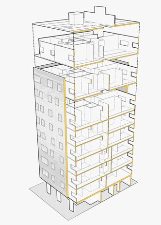 Murray Grove er konstruert som en bikube, ifølge arkitekten. Illustrasjon:  Julen Perez