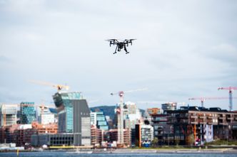 BARCODE: Dronen utenfor Barcode-området i Oslo. Foto: UAS Norway