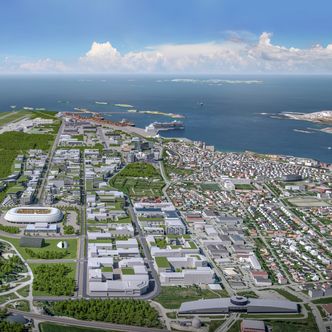 Den nye bydelen kan bli et av Norges største utbyggingsprosjekter. Illustrasjon: Bodø kommune