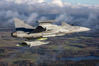 Jas-39E Gripen fløy med Meteor-missiler for første gang i oktober. Foto: Saab @Linus Svensson