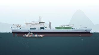 KNM «Maud» med NH90 på dekk og en kystkorvett ved siden av.