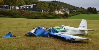 Vraket av RV-4-flyet like Hamar flyplass Stafsberg. Foto: SHT