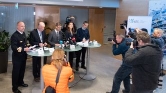 Fra pressekonferansen til Havarikommisjonen. Foto:  Eirik Helland Urke