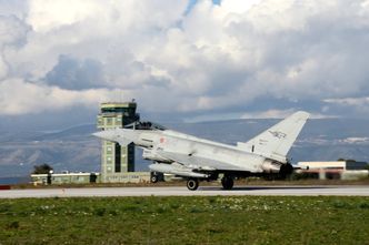 Italiensk Eurofighter Typhoon tar av fra Amendola. Foto: Aeronautica Militare