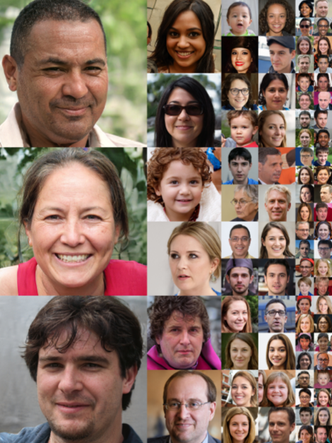 Alle disse menneskene er AI-genererte. Foto: Nvidia