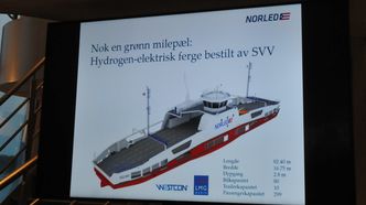 Skisse som viser hvordan den nye fergen blir seende ut. Foto: Martin Gramnæs