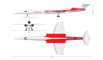 Treplanskisse av Aerion AS2. Ill:  Aerion Supersonic
